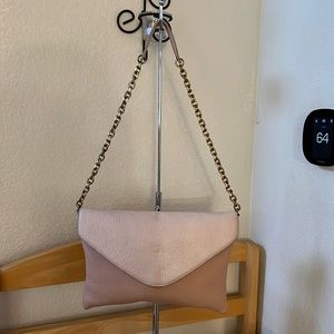 J Crew leather dusty pink envelope shoulder bag